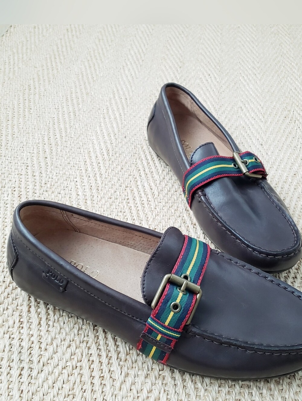 Polo by Ralph Lauren Men's Brown Leather Wessel Loafer Driving Shoes Size 8 D